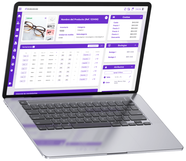 Panel de Onexfy en un portátil